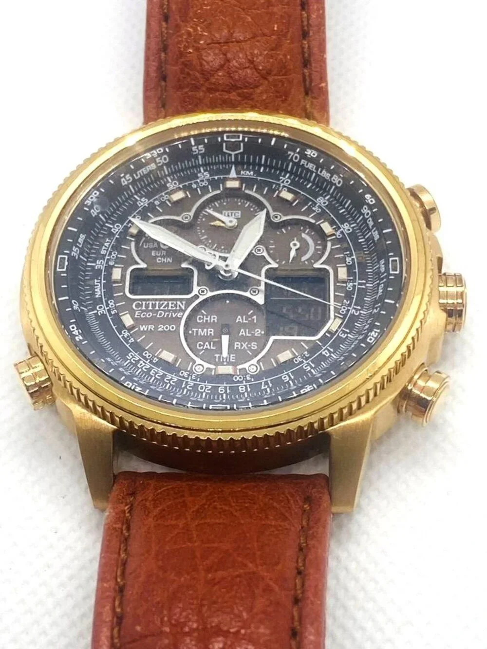 Citizen Navihawk A-T  Eco Drive With Leather Band